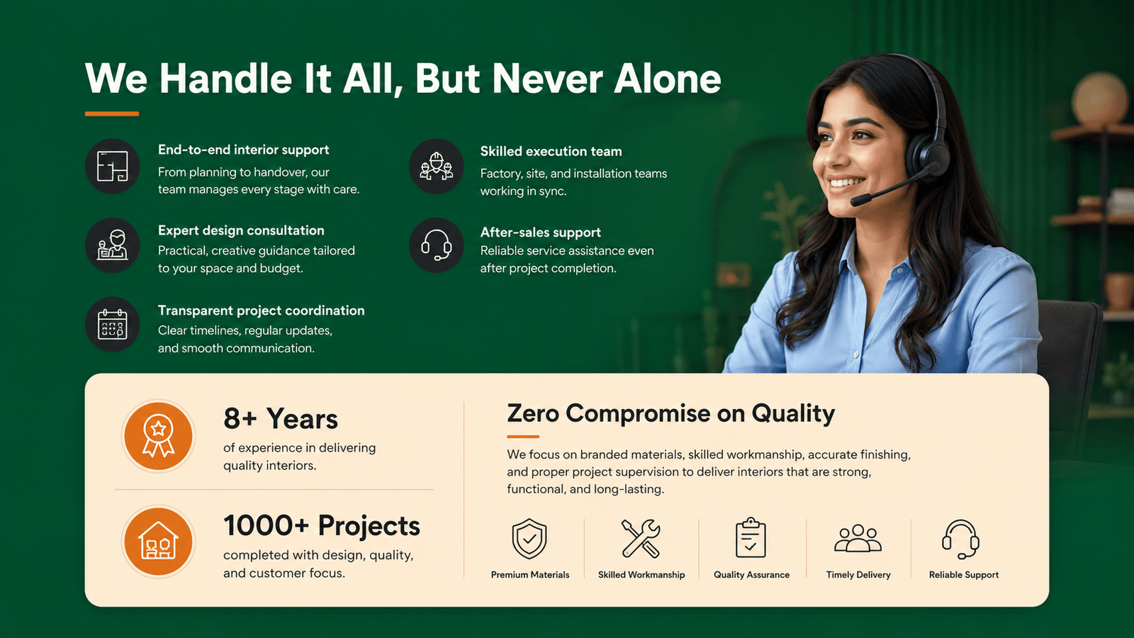 We Handle It All, But Never Alone - iD Interiors end-to-end interior support
