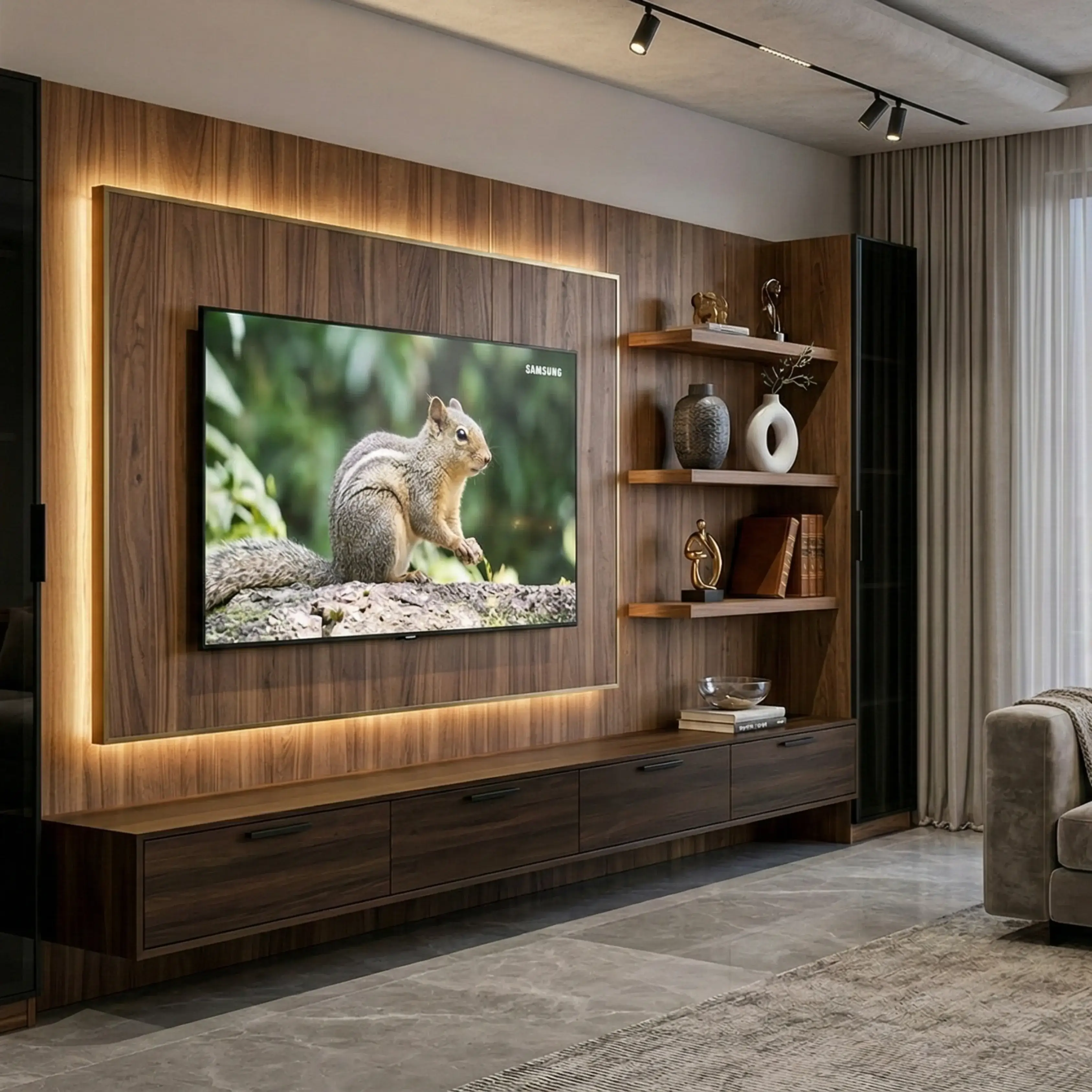 Premium TV unit interior Chennai